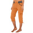 thumbnail image 1 of Mohiass Women's Cargo Capris Hiking Lightweight Quick Dry Summer Outdoor Casual Travel Pants with Pockets Orange M, 1 of 7