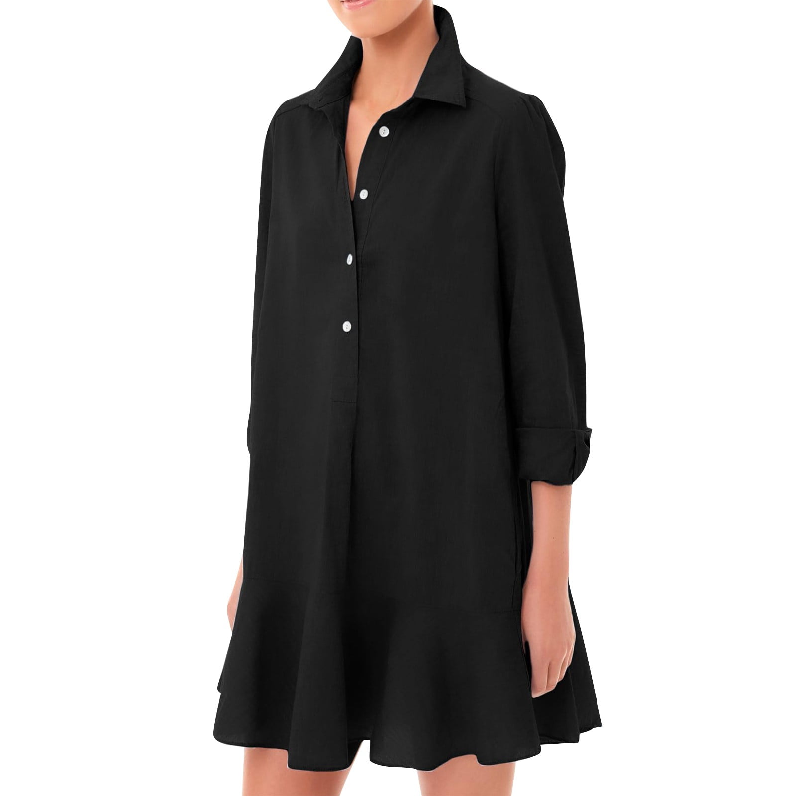 knee length dresses for ladies Martha Embroidered Chambray Dress Blue / S main image 0