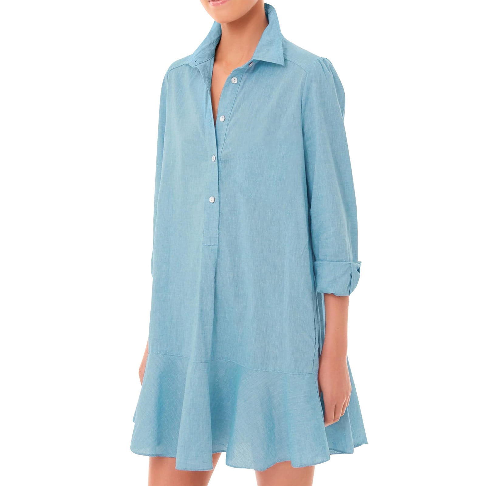 knee length dresses for ladies Ralph Lauren Women's Indigo Chambray Dress