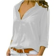 thumbnail image 1 of Mohiass Womens Button Down Shirts Long Sleeve Dressy Casual Blouses Button Up Collared Shirts Tops for Women White XL, 1 of 7