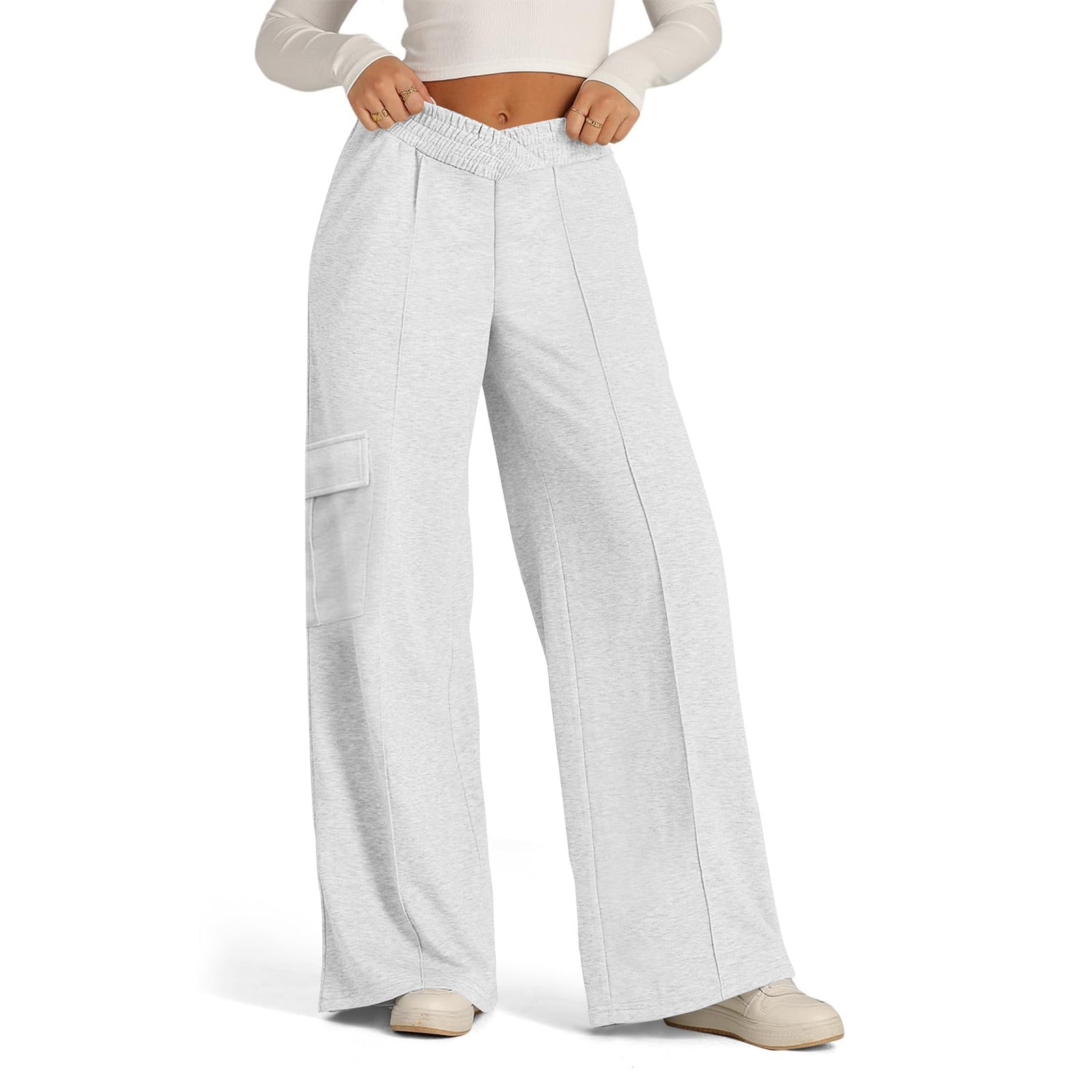 【はこぽす対応商品】 Sweatpants Cargo Womens Mohiass Casual V Fleece Pants Baggy WorkUtility&SafetyClothing