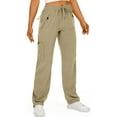 thumbnail image 1 of Mohiass Womens Hiking Pants Quick Dry UPF 50 Lightweight Travel Golf Cargo Pants Zipper Pockets Khaki S, 1 of 4