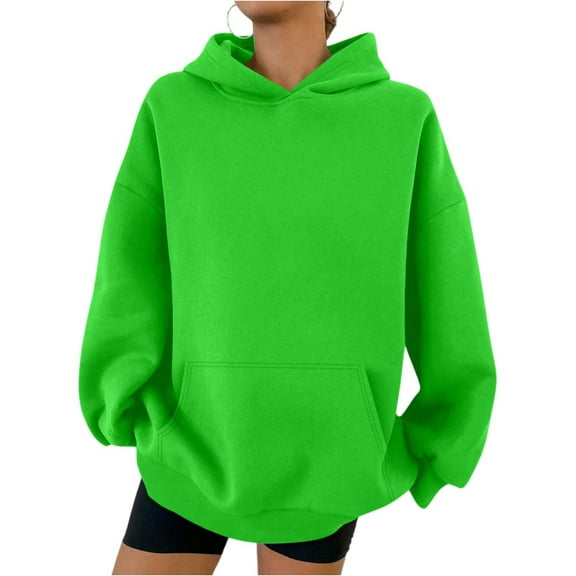 Mohiass Womens Oversized Hoodies 2025 Long Sleeve Fall 2025 Pullover Tops Comfy Winter Hooded Y2k Sweatshirts Green 2XL
