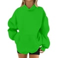 thumbnail image 1 of Mohiass Womens Oversized Hoodies Long Sleeve Plain Basic Fleece Sweatshirts 2025 Fall Winter Pullover Tops with Pocket Light Green S, 1 of 5