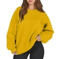 thumbnail image 1 of Mohiass Womens Oversized Sweatshirts Crewneck Long Sleeve Tops Fleece Pullover Fall Fashion Clothes with Pocket Yellow XL, 1 of 4