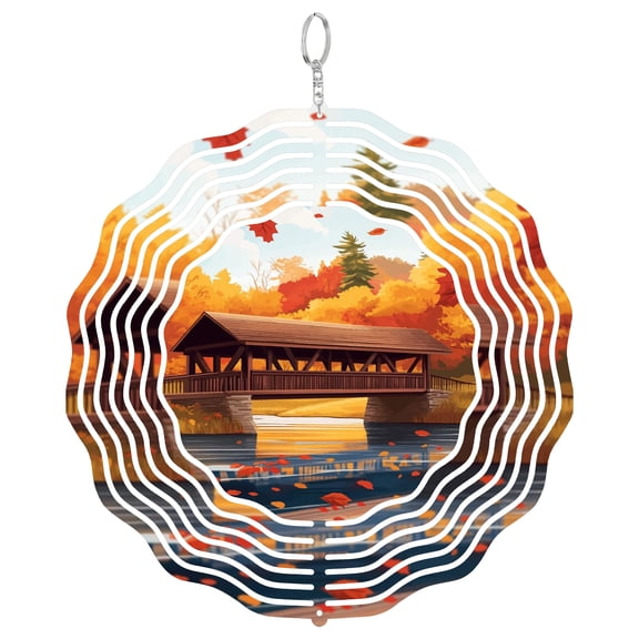 Mohican State Park 3D Wind Spinner Laser Cut Metal Hanging Ornament Patio Decor Ohio Forest River Gift