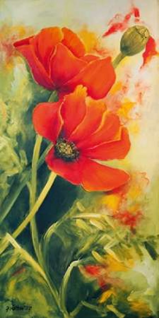 Mohnbluten I Canvas Art - Petra Ruther (24 x 48)
