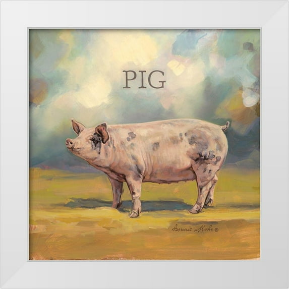 Mohr, Bonnie 15x15 White Modern Wood Framed Museum Art Print Titled - Piper the Pig