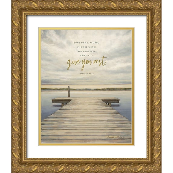 Mohr, Bonnie 15x18 Gold Ornate Wood Framed with Double Matting Museum Art Print Titled - The Dock