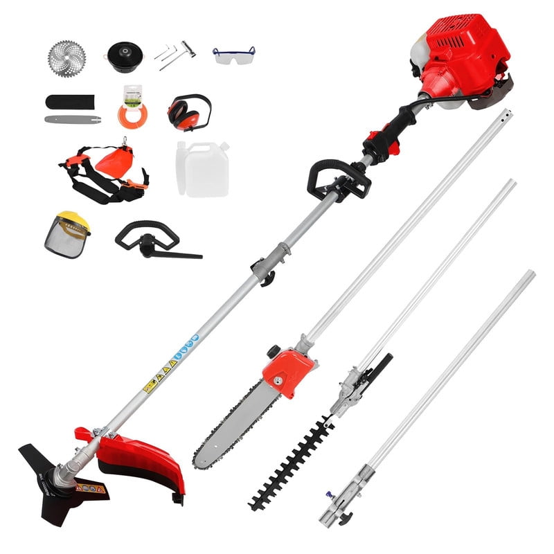 Mohsoe 2026 New 52cc 5-in-1 Gas Powered Weed Wacker, Weed Eater, String Trimmer, Hedge Trimmer, Pole Chainsaw, Brush Cutter with Extension Pole for Home Yard Garden
