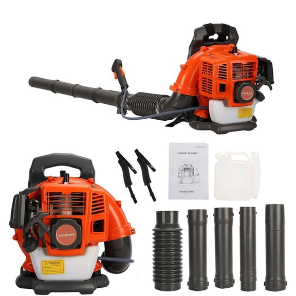 Mohsoe 52cc Gas Powered Backpack Leaf Blower, 550 CFM Air Flow, 2-Stroke Engine, Ergonomic Design with Padded Backrest, Practical for Yard, Garden, Leaf and Snow Removal Tasks