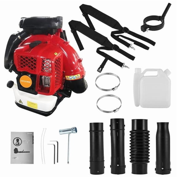 Mohsoe 80CC 2-Stroke Gas Backpack Blower, 7250 RPM Leaf Vacuum, 900 CFM Air Volume, Gas Powered, Perfect for Lawn Care, Leaf, Snow Removal and Road Cleaning