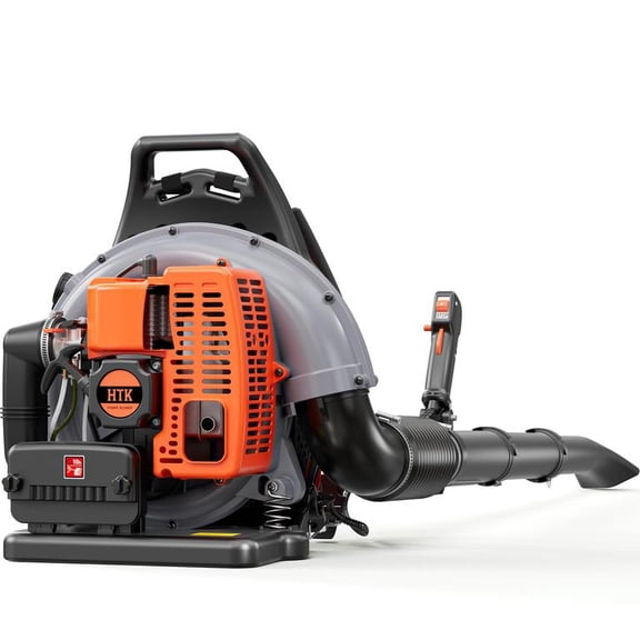 Mohsoe Backpack Leaf Blower, 63CC 2-Stroke Engine Backpack Blower, 665 CFM Leaf Blower Gas Powered with Powerful Wind, Gas Leaf Blowers Snow Blower for Lawn Road, Snow Cleaning (63CC Orange)