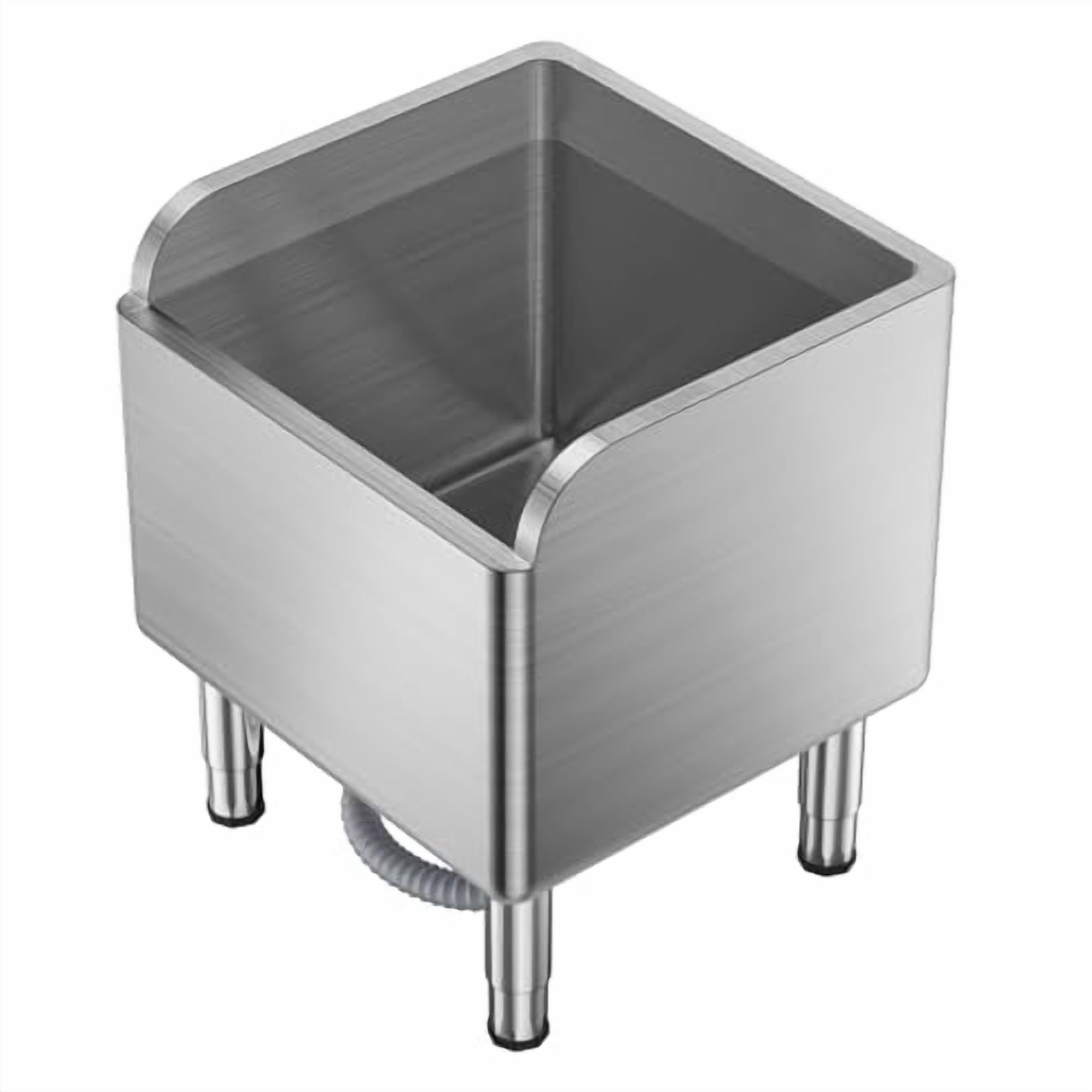 Mohsoe Commercial Mop Sink Stainless Steel, Large Capacity Floor Utility Sink with High Splash Baffle, Detachable Filter Basket, for Mudroom Laundry Restaurant Janitor