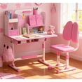 thumbnail image 1 of Mohsoe Easy Assembly Kids Desk Chair Set, Includes Installation Kit & English Manual for Ages 3-18 Pink, 1 of 7