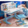 thumbnail image 1 of Mohsoe Easy Assembly Kids Study Desk Chair Set, Quick Setup in Minutes, Perfect Gift for Children Blue, 1 of 7