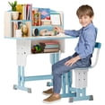 thumbnail image 1 of Mohsoe Elementary Study Center, Scientific Partitions Dual Drawers Develops Organization Habits Protects Spine (Blue), 1 of 7