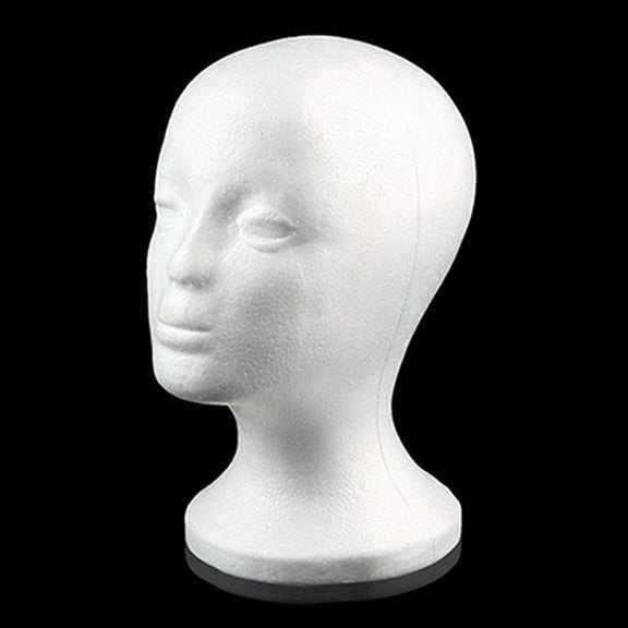 Mohsoe Foam Mannequin Head White, Female Display Head with Stable Ergonomic Base for Wigs Hats Accessories, Smooth Surface Easy Clean, Salon Home Store Display, 21 x 10 Inch