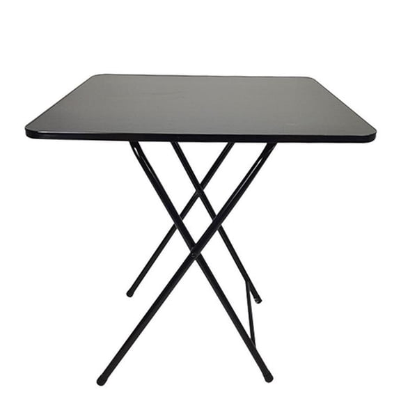Mohsoe Foldable Camping Table 60cm, Square Folding Table with MDF Top, Stainless Steel Frame, Heavy Duty Load Bearing, for Dining Coffee Card Games, Space-Saving, 24 x 24 x 28 Inch