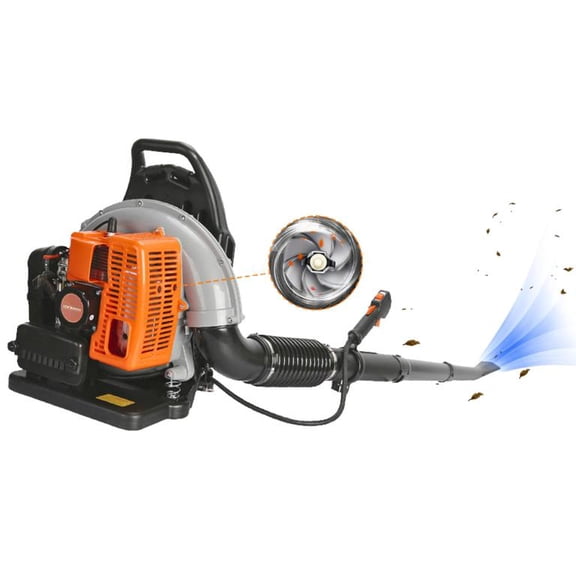 Mohsoe Gas Leaf Blower, 63-CC 3-HP 2-Cycle Backpack Leaf Blower, 665-CFM, 2800 RPM, Powerful Clearing Performance, Leaf Blower for Lawn Care, Gass Powered Leaf Blowers Snow Blower Grass Blower Orange