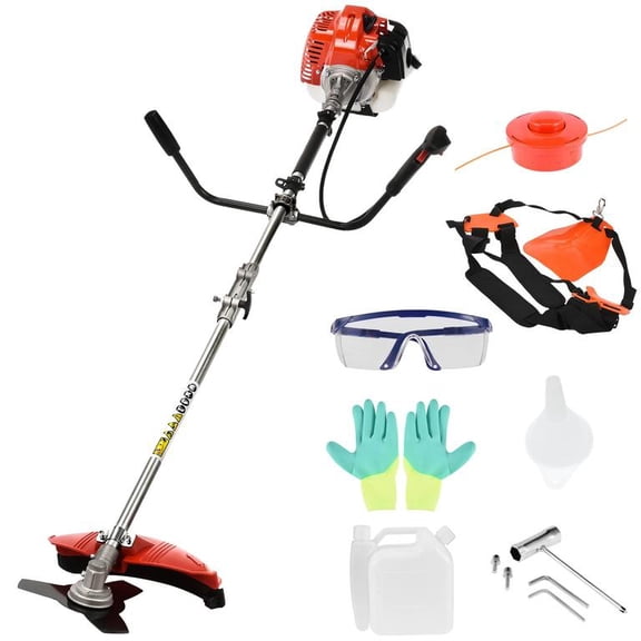 Mohsoe Gas Powered 2-in-1 Gas Weed Eater 52cc 2-Stroke, Weed Wacker, Air-Cooling Grass Trimmer/String Trimmer, Brush Cutter for Lawn Care (Red)
