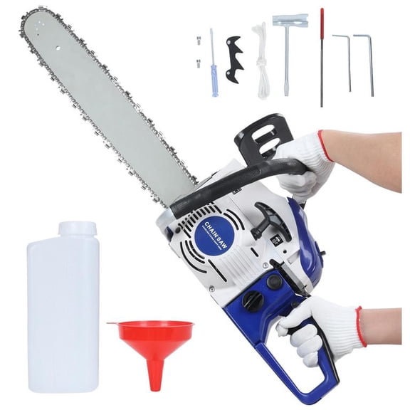 Mohsoe Gas Powered Chainsaw 58cc 2-Stroke, 20 Inch Guide Bar Chain Saw with High Durability Quenching Chain, Anti-Vibration Ergonomic Handle, Automatic Oiler, Versatile for Carpentry