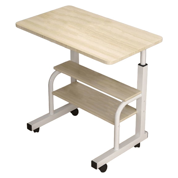 Mohsoe Height Adjustable Computer Desk 80x40cm 69-85cm Adjustable, 4-Wheel Mobile Design with MDF Top & Iron Frame, 80kg Capacity Portable Laptop Desk
