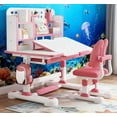 thumbnail image 1 of Mohsoe High-Stability Kids Study Desk Chair, Metal Frame Construction, Tilt Desktop Enhances Learning Comfort Pink, 1 of 8