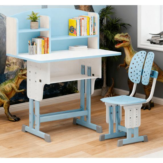 Mohsoe Home Multifunctional Kids Desk, 28" Widened Desktop, Drawer Storage, Ideal for Small Spaces Blue