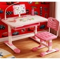 thumbnail image 1 of Mohsoe Multifunctional Kids Study Workstation, Integrates Desk, Reading Stand & Lamp, Space-Saving & Practical Pink, 1 of 7
