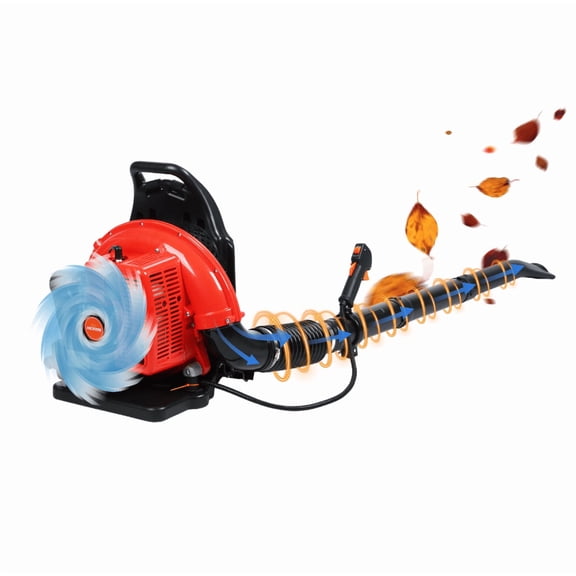 Mohsoe Professional Backpack Leaf Blower, 63CC Displacement, 2.3KW Power, 6800r/min for Strong & Enduring Performance