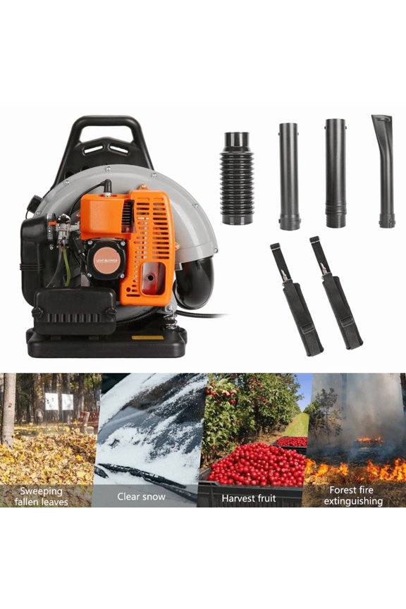 Professional Gas Backpack Leaf Blower, 63CC Displacement, 2.3KW Strong Power for Efficient Urban Road & Leaf Cleaning