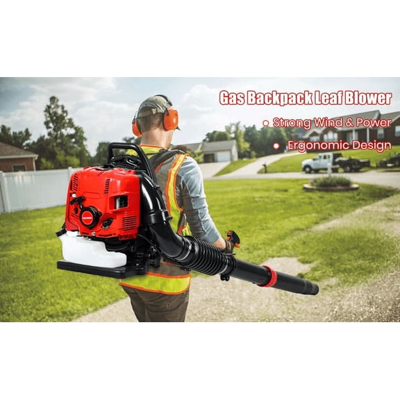 Mohsoe Professional Leaf & Snow Blower, Backpack Design Reduces Fatigue, 75.6cc Engine for Stable Power