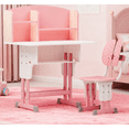 thumbnail image 1 of Mohsoe Scientific Storage Kids Desk Chair, Double Drawer Design, Backpack Hooks Save Space for Efficiency Pink, 1 of 8