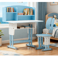 thumbnail image 1 of Mohsoe Sturdy & Durable Kids Study Desk, High-Quality MDF Top & Steel Legs Prevent Wobble for Better Focus Blue, 1 of 7