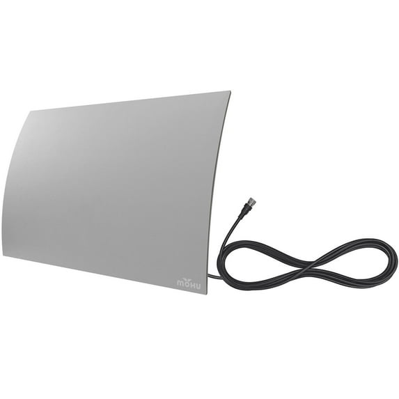 Mohu Indoor TV Antenna w/ 10 ft Coaxial Cable and Base Stand, with 40 Miles Reception Range
