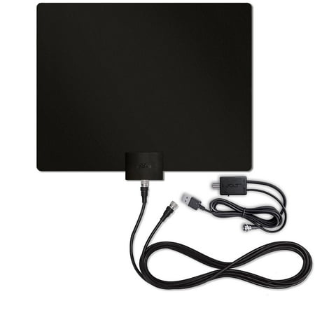 Mohu - Leaf 50 Amplified Indoor HDTV Antenna with 60-Mile Range - Black/White