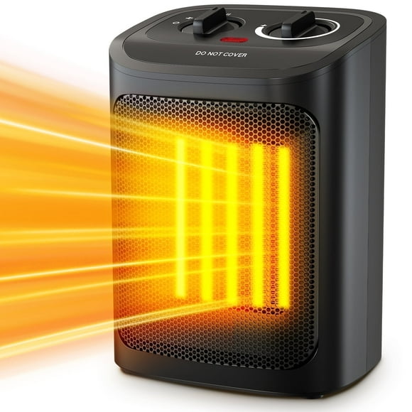 Moifoi 1500W Space Heater, Ceramic Small Fan Heater for Indoor Use, 2S Rapid Heating, Black