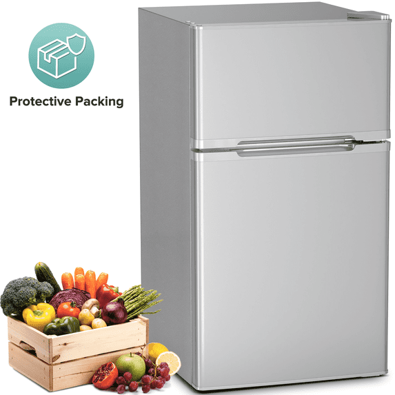 Moifoi 3.1 Cu. Ft. Two-Door Compact Refrigerator, Gray