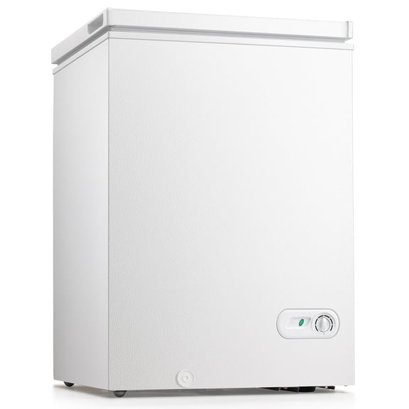 Moifoi 3.5 Cu.ft Chest Freezer w/ Removable Storage Basket & Top Open Door, Energy Saving, White
