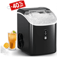 thumbnail image 1 of Moifoi 33lbs Countertop Nugget Ice Maker, Potable with Scoop, Soft Nugget Ice Ready in 7mins, Black, 1 of 7