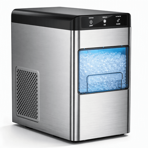 Moifoi 33lbs Countertop Nugget Ice Maker, Potable with Scoop, Soft Nugget Ice Ready in 7mins, Black