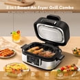 thumbnail image 1 of Moifoi 5-in-1 Electric Indoor Grill & Air Fryer Combo, 5QT Large Capacity, Stainless Steel Smokeless, Roast, Bake, Dehydrate, Beef & Fries, 1 of 5