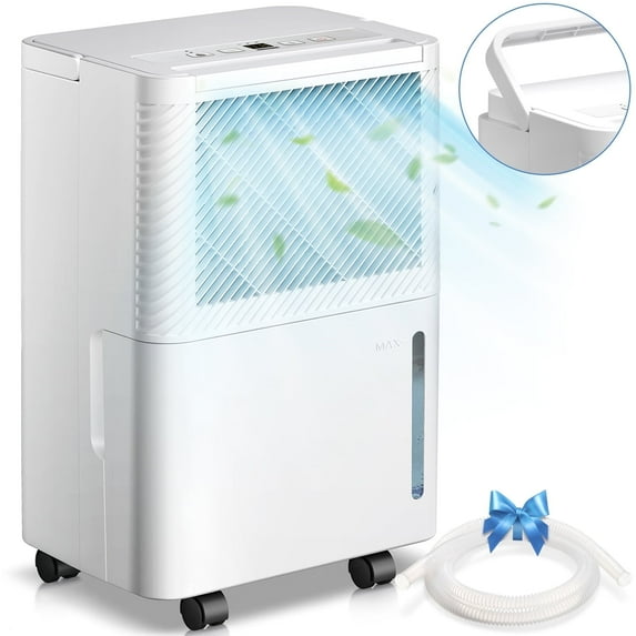 Moifoi 8-Pint High-Efficiency Dehumidifier with Handle, 24-Hour Timer, 1000 Sq.ft Coverage Area, Home/Basement/Bedroom