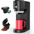thumbnail image 1 of Moifoi  Mini Single Serve Coffee Maker for K Cup and Ground Coffee, Fast Brew One Cup Coffee Machine with Dual Brew System , 6 to 14 oz. Brew Sizes, Black, 1 of 5