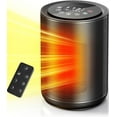 thumbnail image 1 of Moifoi Space Heater, 1500 W PTC Ceramic Heater with LED Screen & Remote Control, 24H Timer, ECO mode, Overheat and Tip-Over Protection, Fast Heating for Bedroom, Room, Black, 1 of 9