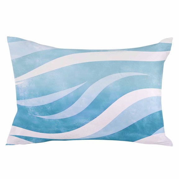 Moire Blue Ombre Throw Pillow Cover 12 x 20 Inch Decorative Pillow Cover Abstract Art Waves Stripe Lumbar Pillowcase Seasonal Rectangle Cushion Case for Couch Sofa Bed Living Room