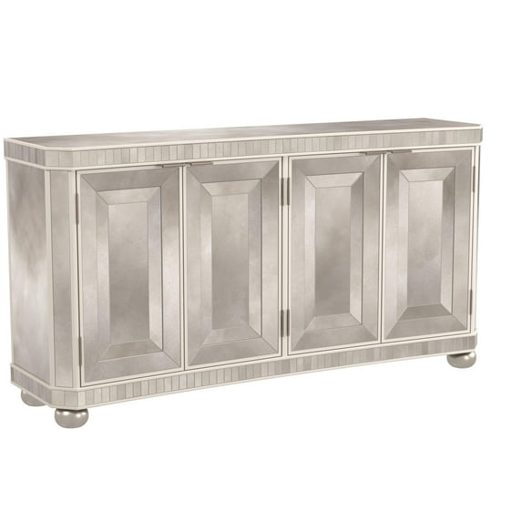 Moiselle Server in Antique Mirror and Nickel Finished Engineered Wood