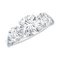 thumbnail image 1 of Rosec Jewels Moissanite 3 Stone Engagement Ring for Women - Crossover Ring - D-VS1 Quality, 14K White Gold, US 6.00, 1 of 9