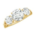 thumbnail image 1 of Rosec Jewels Moissanite 3 Stone Engagement Ring for Women - Crossover Ring - D-VS1 Quality, 14K Yellow Gold, US 12.00, 1 of 9